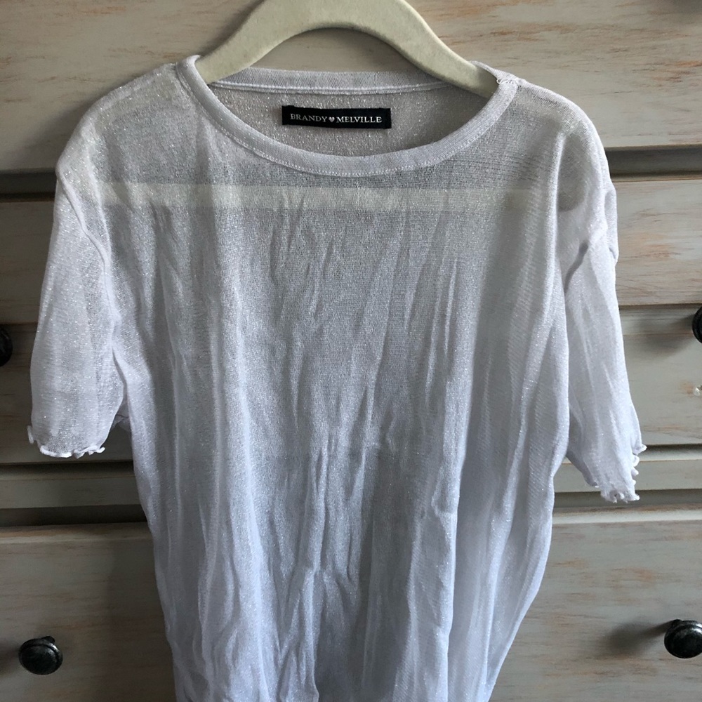brandy melville sparkly sheer top